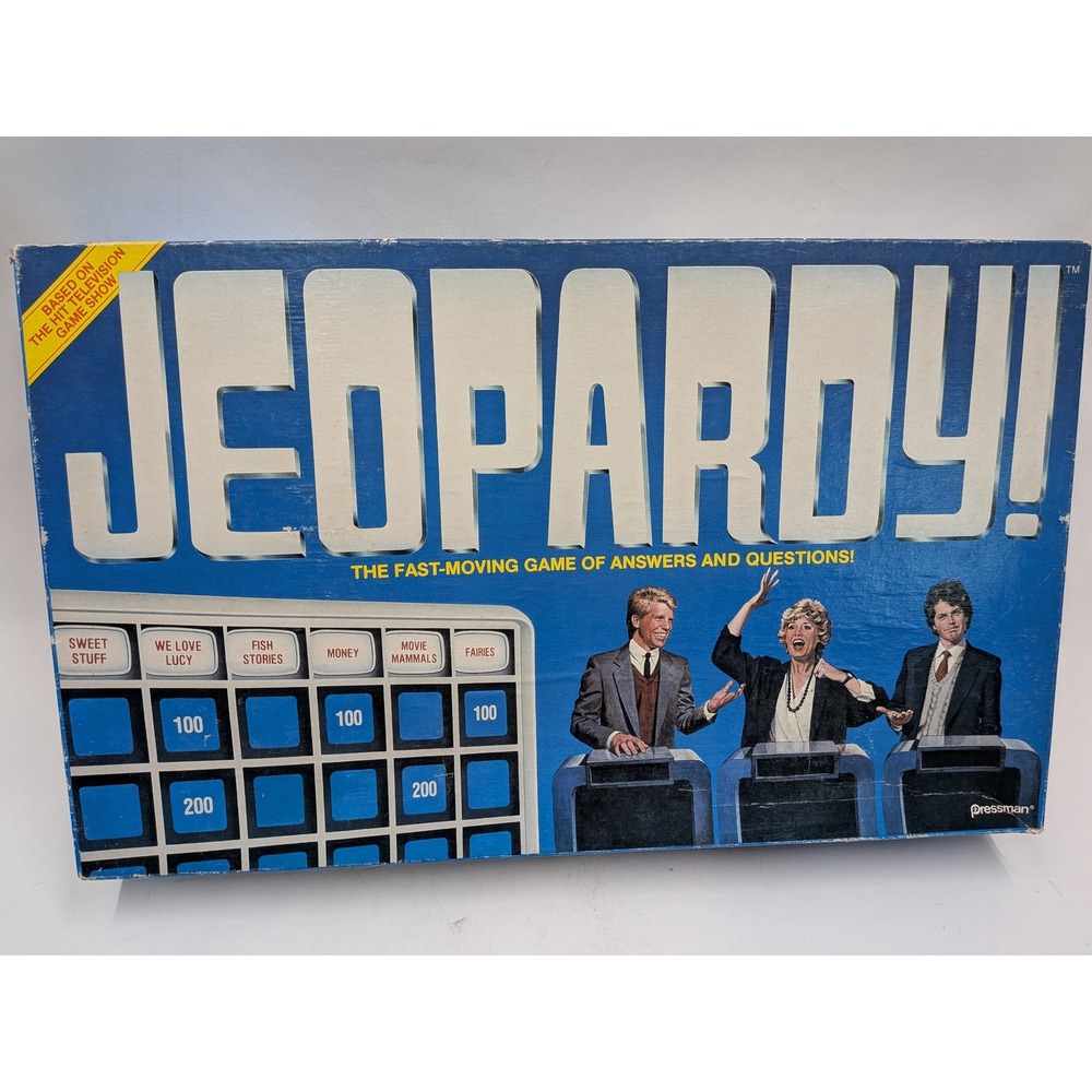 Vintage 1986 Jeopardy Board Game Pressman 5454 Merv Griffin Trivia Game